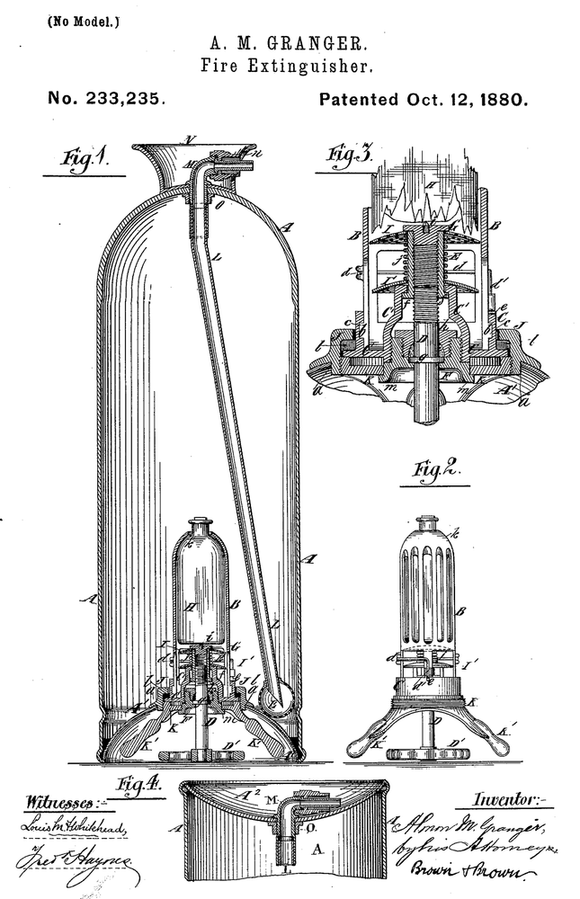 Original Patent Drawing: EXTINGUISHER